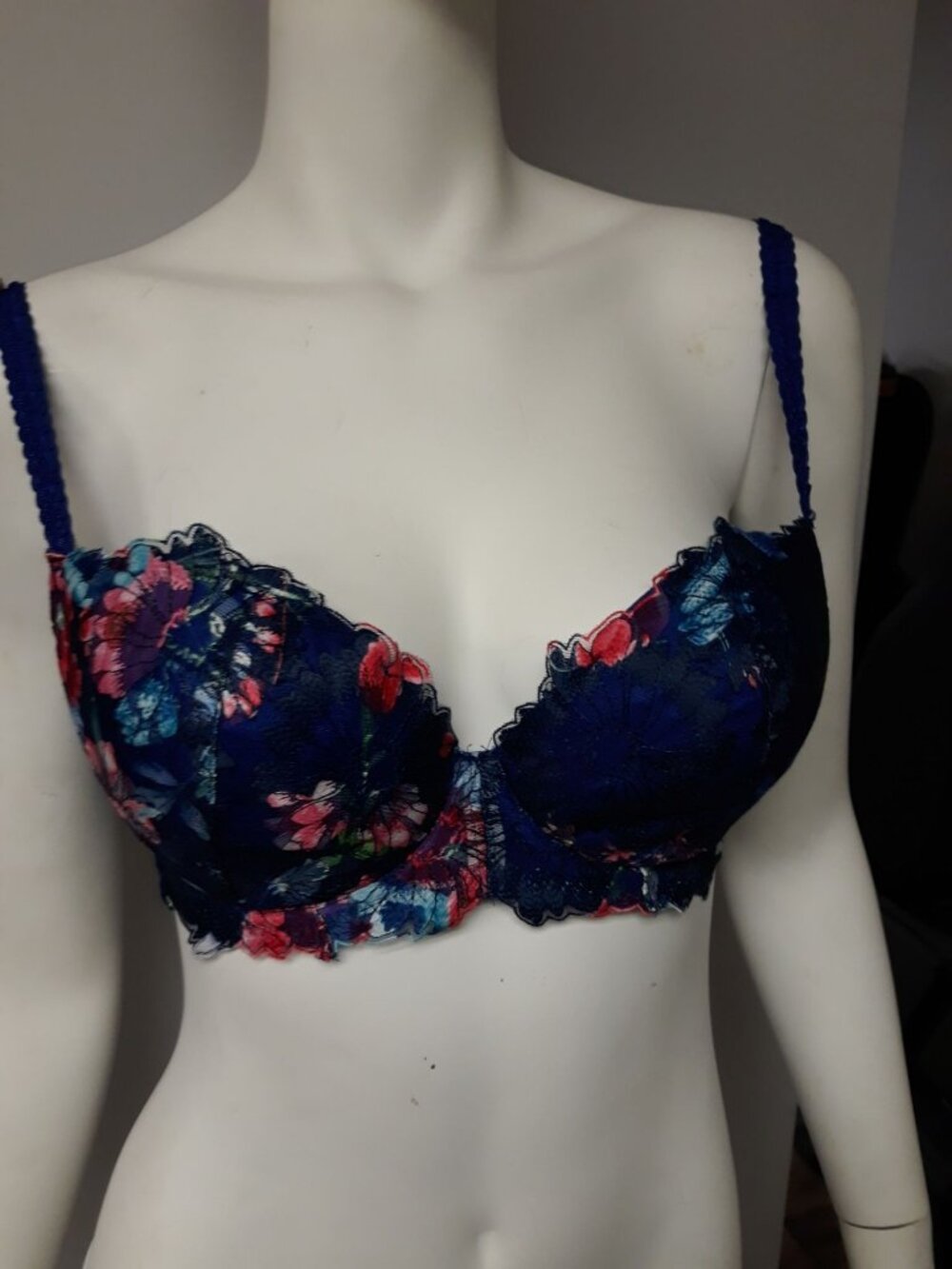 Bradelis Julianne Bra Black Multicolored Size 30 F NEW WITH TAGS!